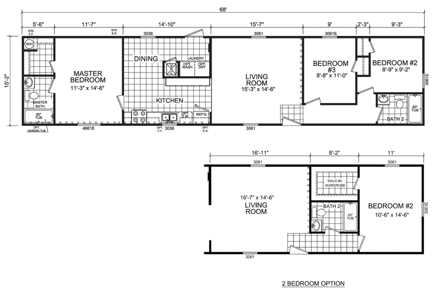 Anderson 16 X 68 1031 Sqft Mobile Home Factory Expo Home Centers